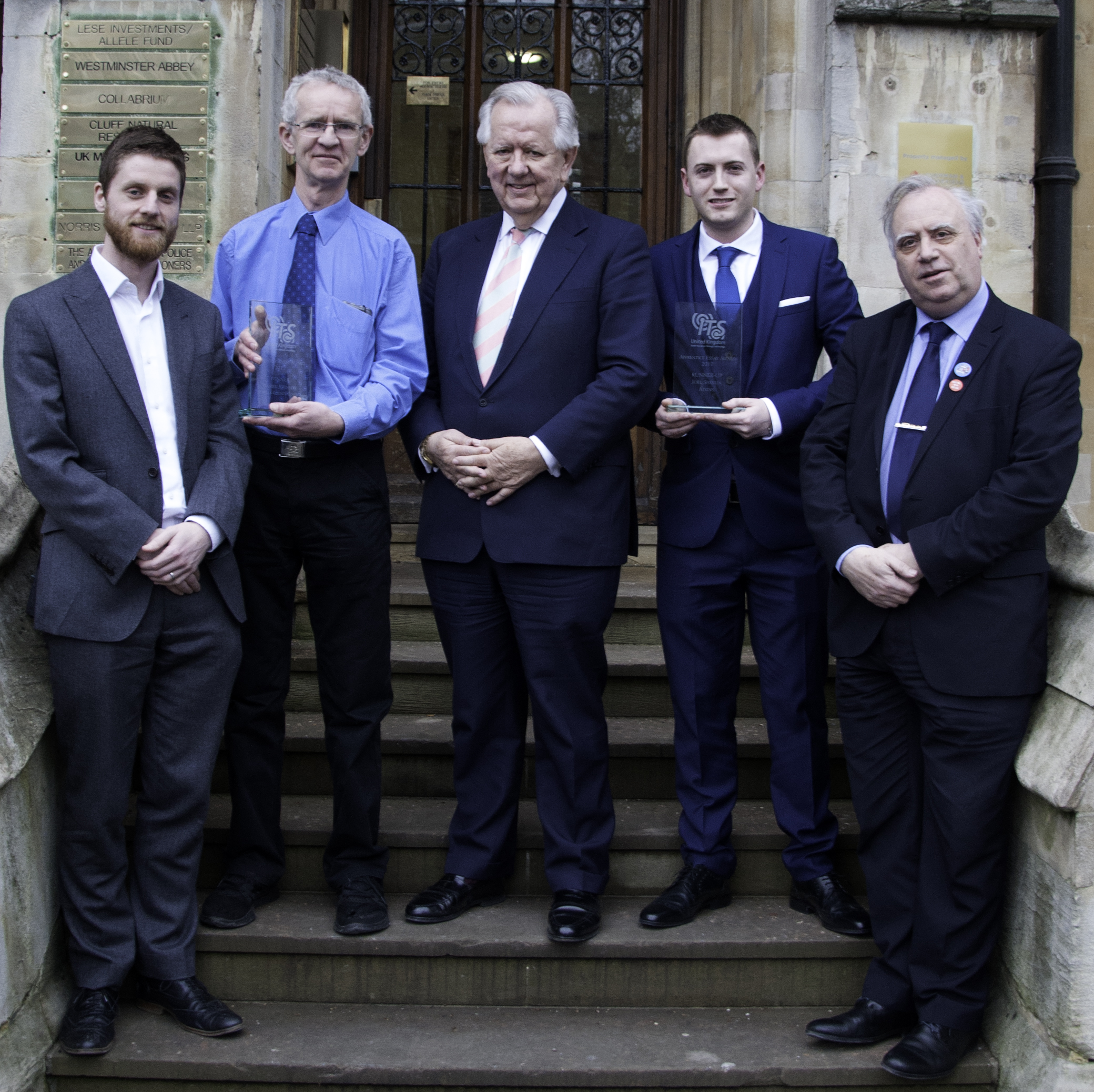 Joel Shelvin, who came second in ITS-United Kingdom Student & Apprentice Essay Awards is pictured collecting his award.