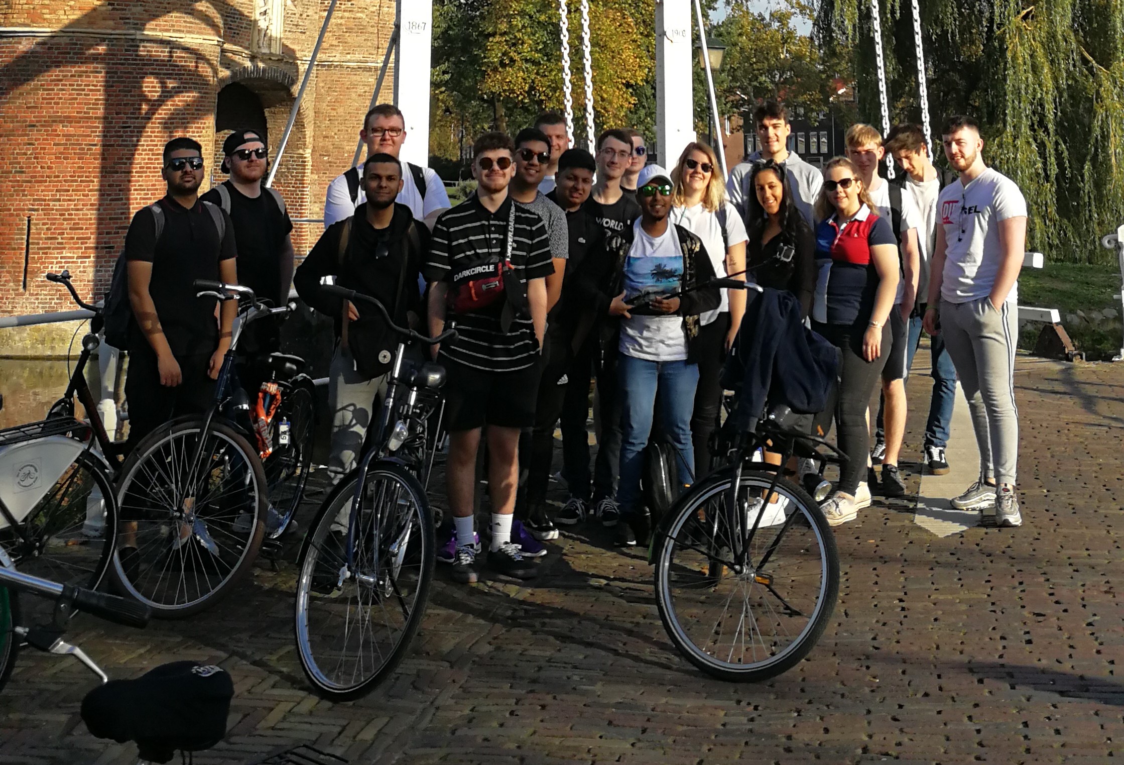 Apprentices pictured on the European field trip