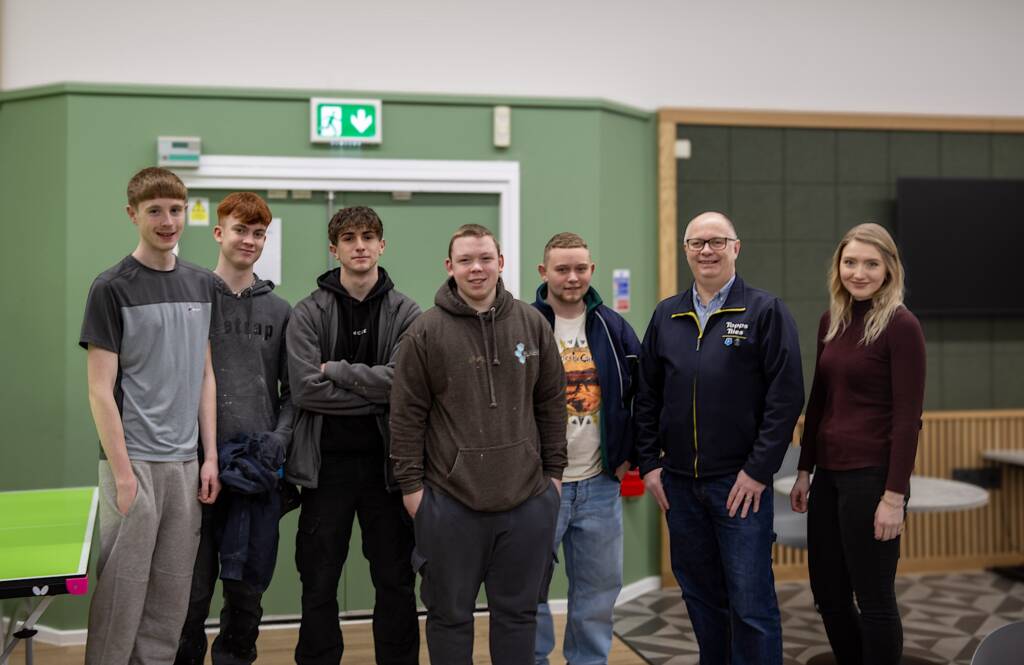 This is a photo of the Topps Tiles education partnership launch at Leeds College of Building.