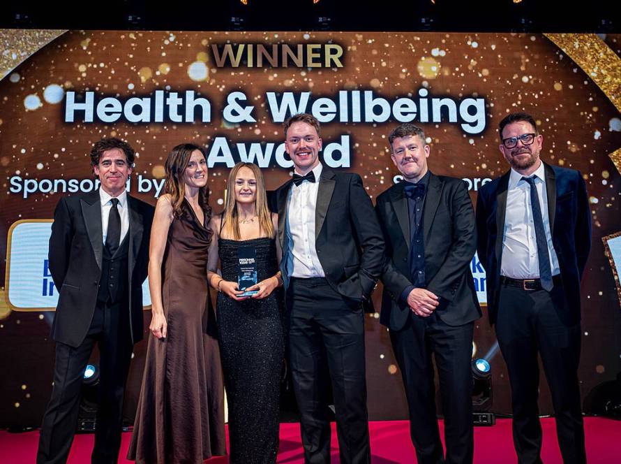 LCB staff celebrating winning the ‘Health & Wellbeing’ category at The Personnel Awards 2025.