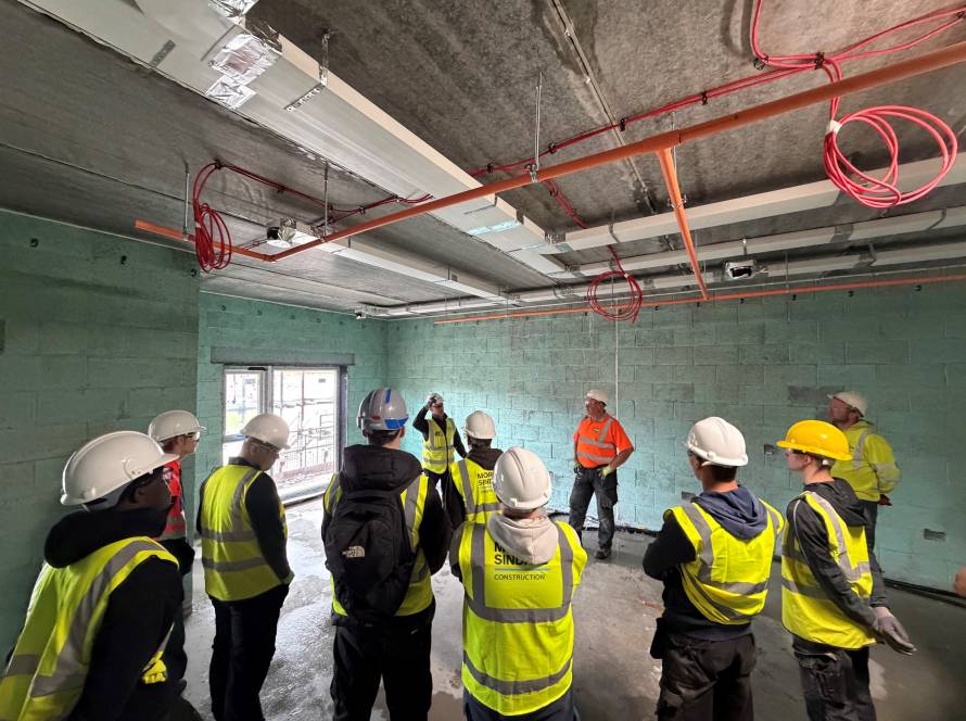 Students were then invited to a live construction site in Armley managed by Morgan Sindall who are in the process of building a care home.