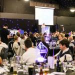 This is a photo of the Leeds college of Building BIG Awards 2026. This photo depicts Leeds College of Buildings CEO & Principal, Nikki Davis, giving an introductory speech at the awards.