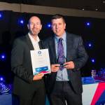 This photo depicts a student receiving their award.