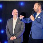 This photo depicts host Rich Williams introducing the LCB member of staff in charge of handing out the Construction Crafts awards.