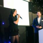 This photo depicts a student receiving their award.