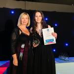 This photo depicts a student receiving their award.