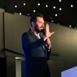 This photo depicts host Rich Williams giving a closing speech at the awards.