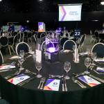 This photo depicts the award venue before the event.